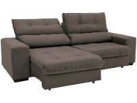 Sofá Retrátil Reclinável 3 Lugares Suede Brunello Linoforte - 6