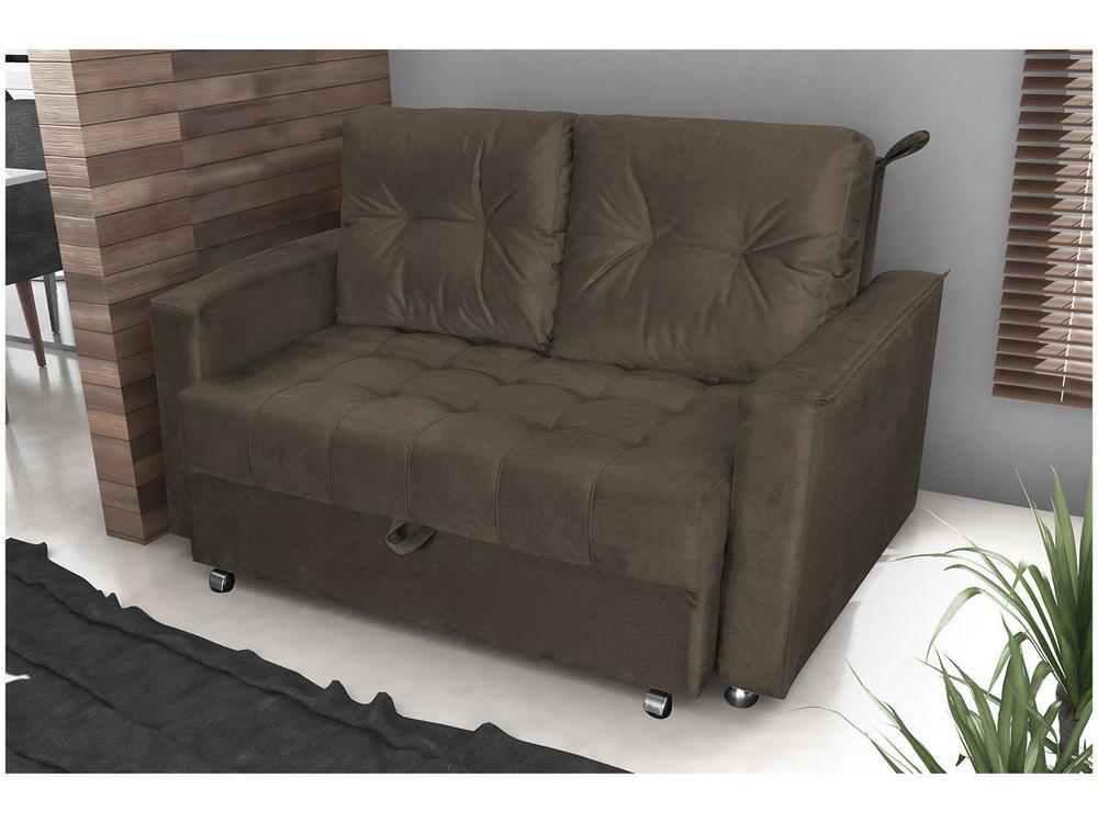 Sofá-cama Casal 2 Lugares Reclinável Veludo Matrix Drika - 6