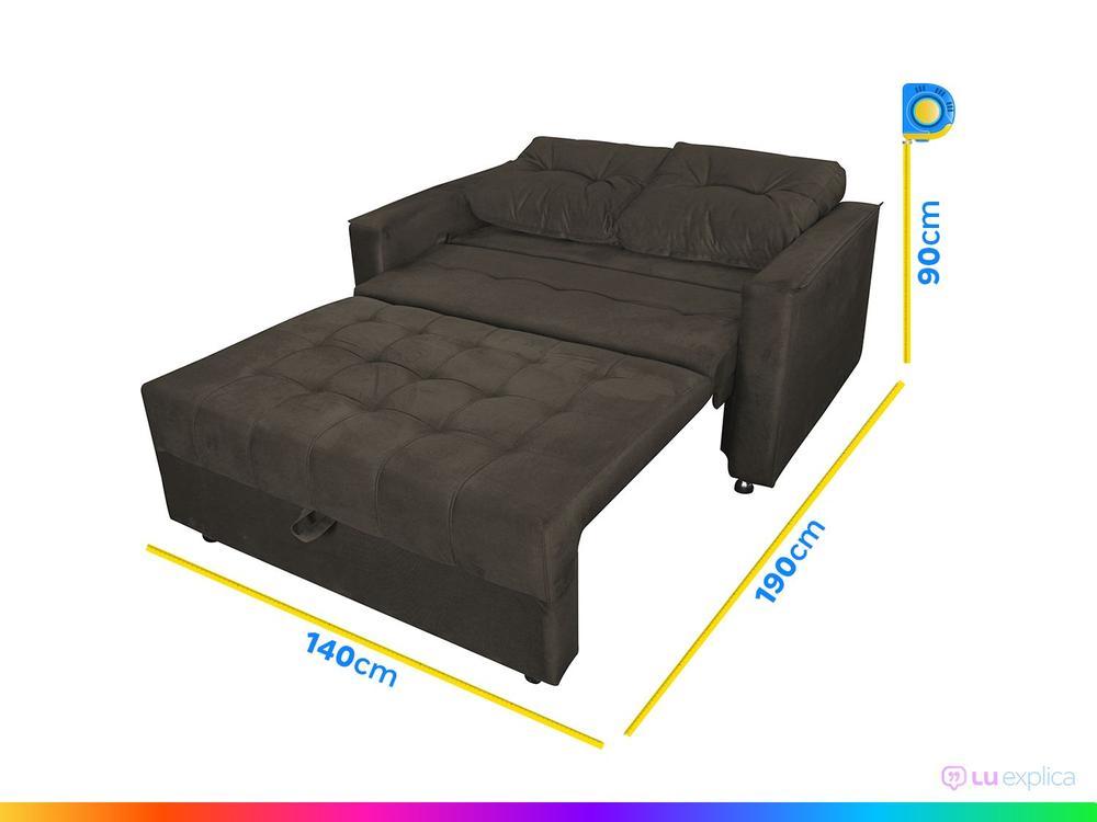 Sofá-cama Casal 2 Lugares Reclinável Veludo Matrix Drika - 3