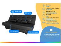 Sofá-cama Casal 3 Lugares Reclinável Matrix Laila - 2