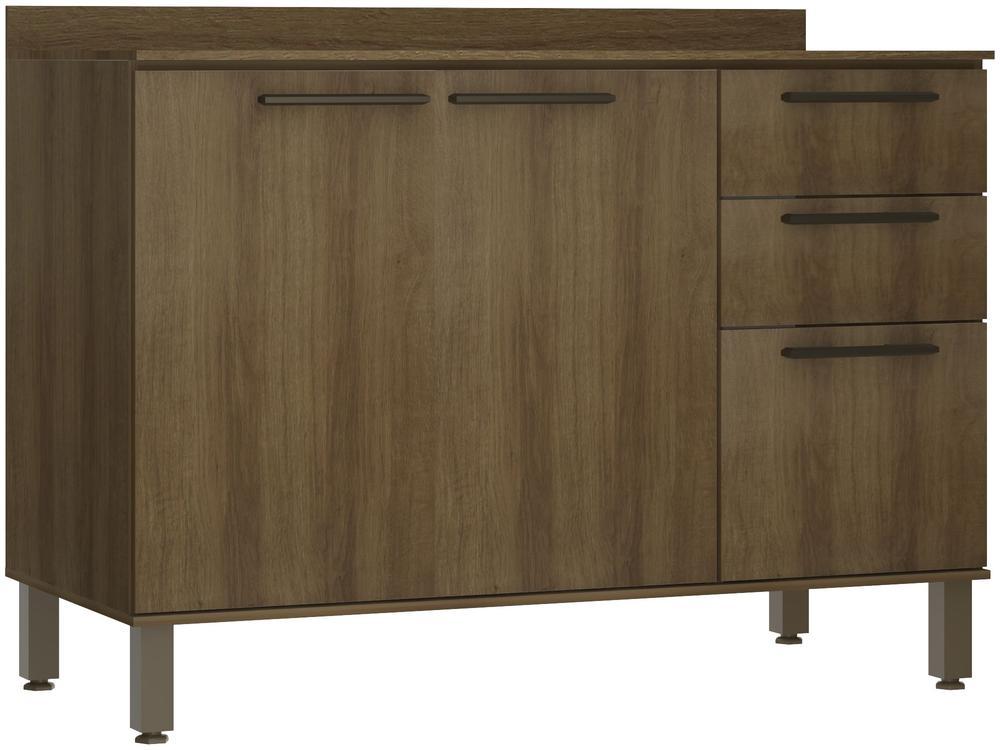 Balcão de Cozinha com Tampo para Pia Luciane 3 Portas 2 Gavetas Suíça - 1