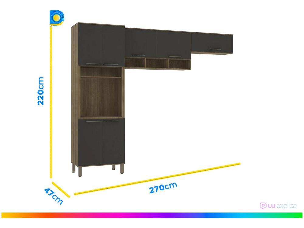 Armário de Cozinha Compacta Luciane Suíça 7 Portas - 3