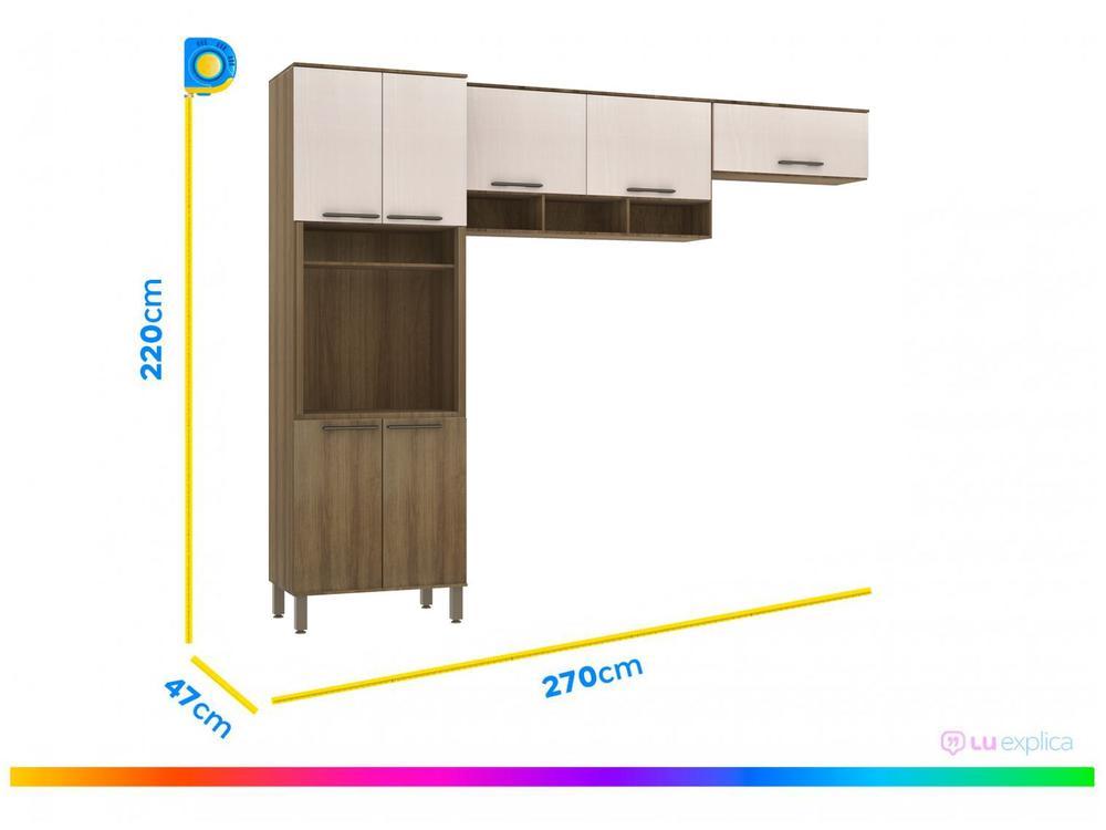 Armário de Cozinha Compacta Luciane Suíça 7 Portas - 3
