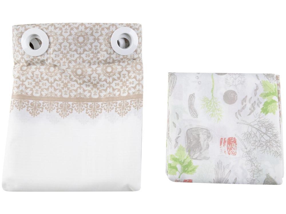 Cortina para Cozinha Sultan Branco e Bege - 2