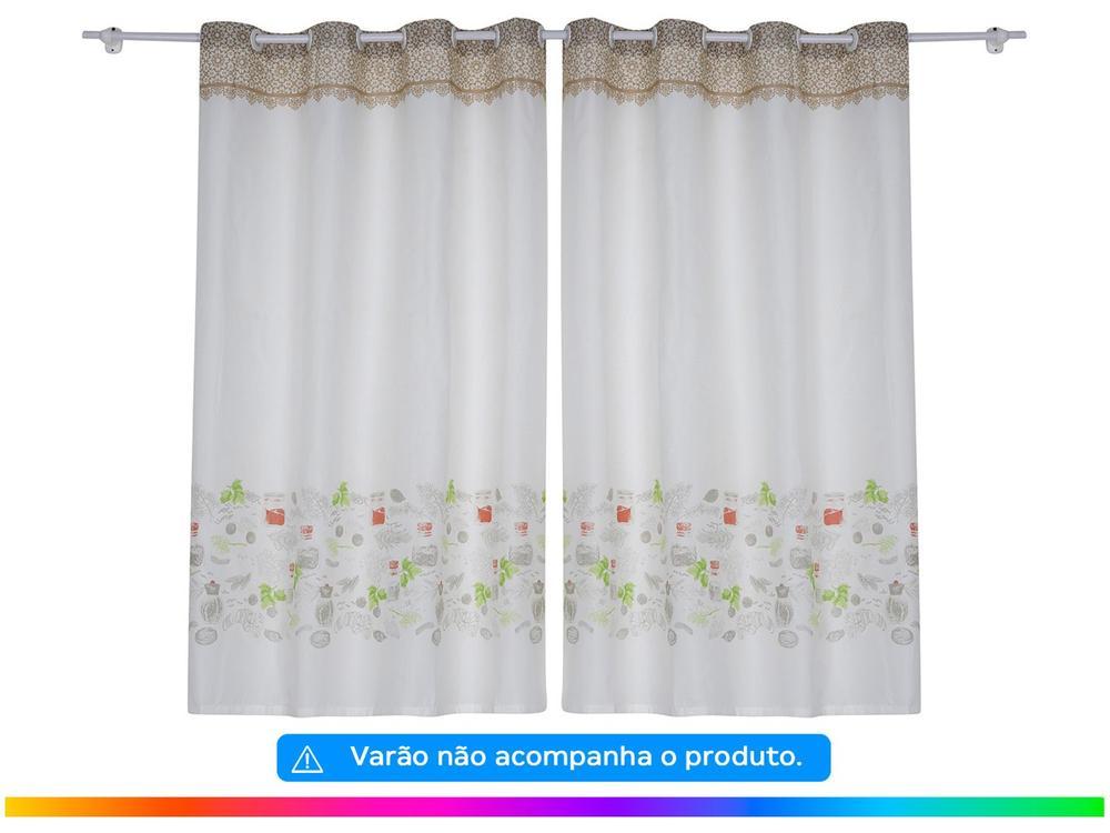 Cortina para Cozinha Sultan Branco e Bege - 3