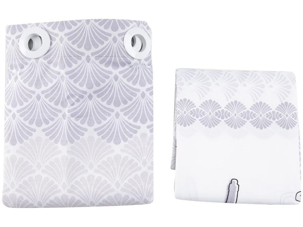 Cortina para Cozinha Sultan Branco e Cinza - 2