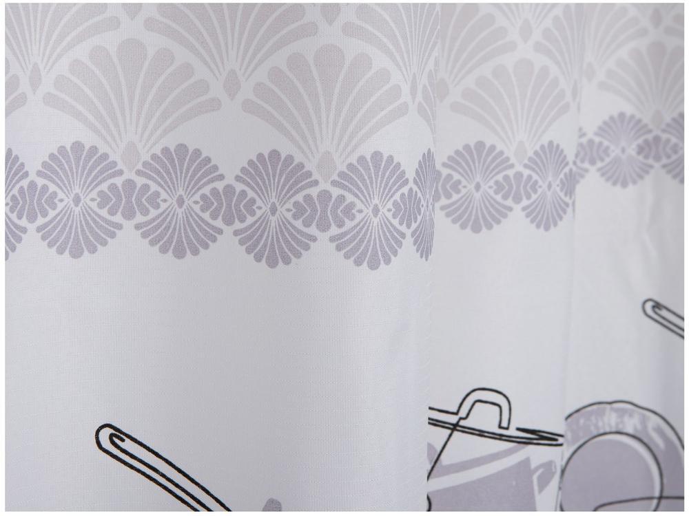 Cortina para Cozinha Sultan Branco e Cinza - 6