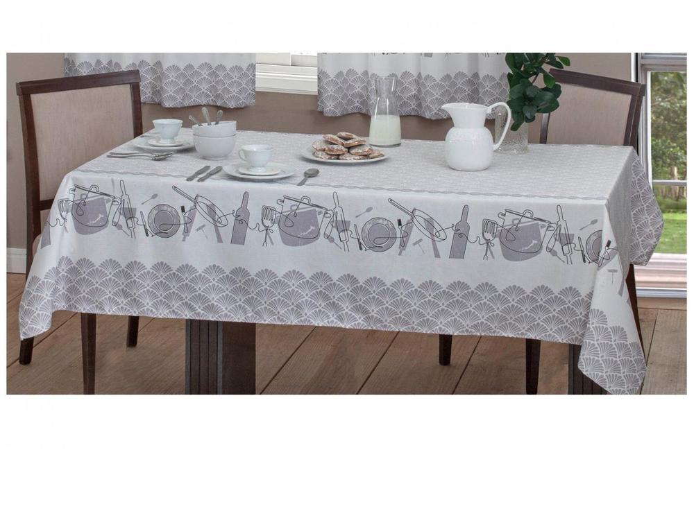 Cortina para Cozinha Sultan Branco e Cinza - 7