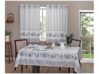 Cortina para Cozinha Sultan Branco e Cinza - 1