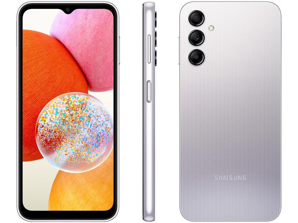 Smartphone Samsung Galaxy A14 64 GB Prata 4G Octa-Core 4GB RAM 6,6" Câm. Tripla + Selfie 13MP Dual Chip - 1