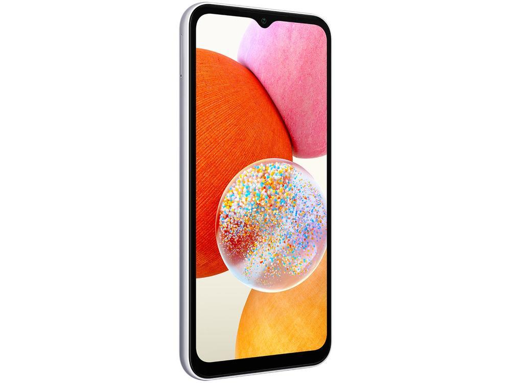 Smartphone Samsung Galaxy A14 64 GB Prata 4G Octa-Core 4GB RAM 6,6" Câm. Tripla + Selfie 13MP Dual Chip - 6