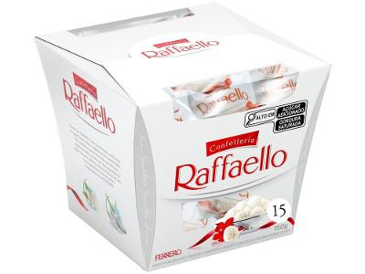 Bombom Confetteria Wafer Raffaello Amêndoa e Coberto com Coco Cremoso 150g 15 Unidades