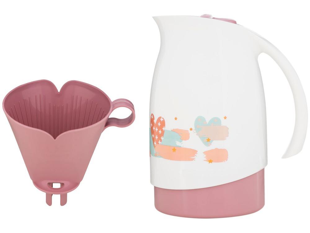 Bule de Café Termic Branco e Rosa 700ml - 1