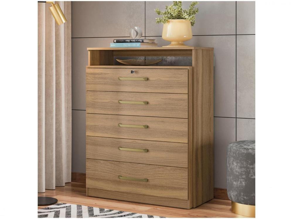 Cômoda com Chave 5 Gavetas Demóbile Triunfo - 4