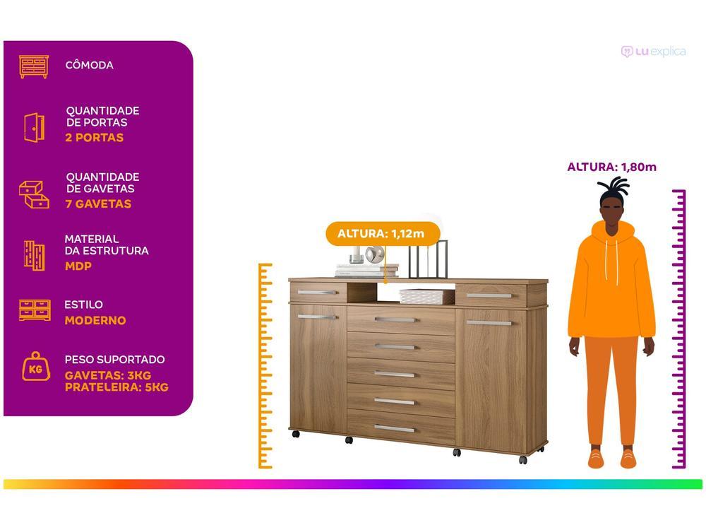 Cômoda 7 Gavetas 2 Portas Demóbile London - 19