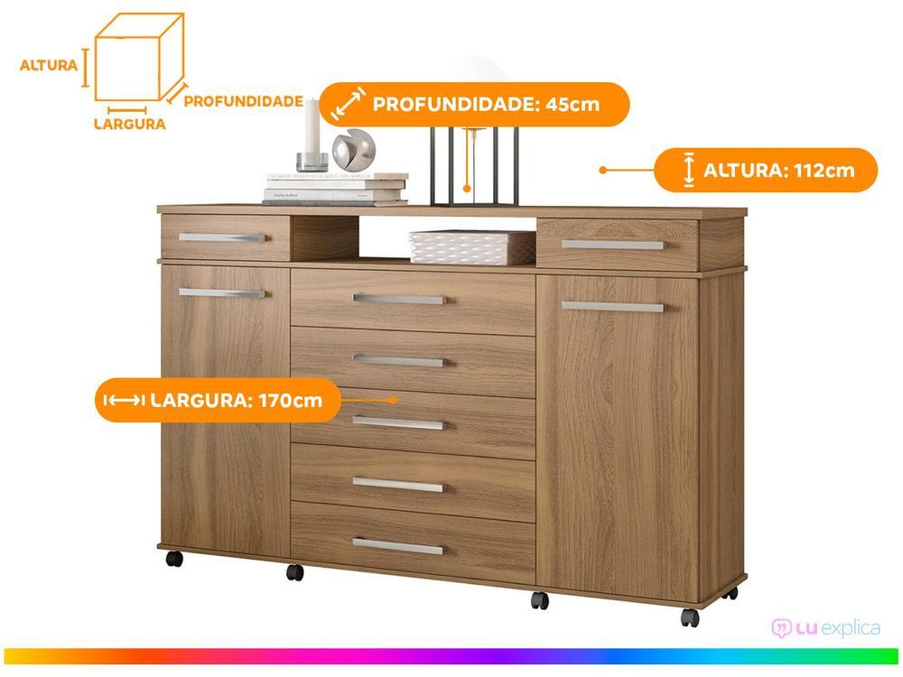 Cômoda 7 Gavetas 2 Portas Demóbile London - 3