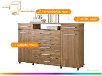 Cômoda 7 Gavetas 2 Portas Demóbile London - 3