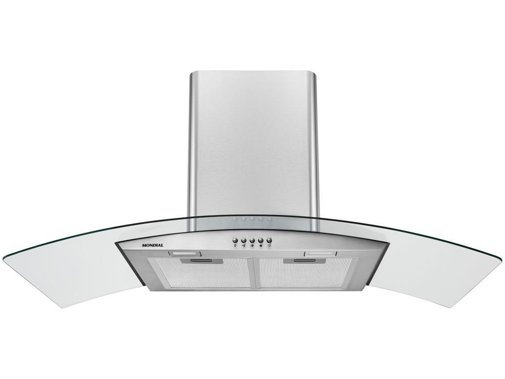 Coifa de Parede Mondial 90cm até 6 Bocas Vidro Curvo CF90-01 - 1