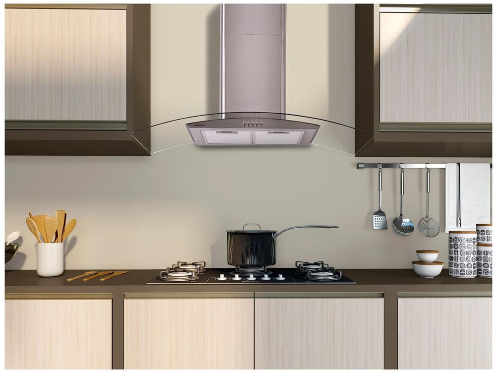 Coifa de Parede Mondial 90cm até 6 Bocas Vidro Curvo CF90-01 - 9