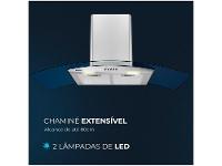 Coifa de Parede Mondial 90cm até 6 Bocas Vidro Curvo CF90-01 - 6