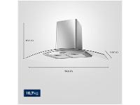 Coifa de Parede Mondial 90cm até 6 Bocas Vidro Curvo CF90-01 - 8