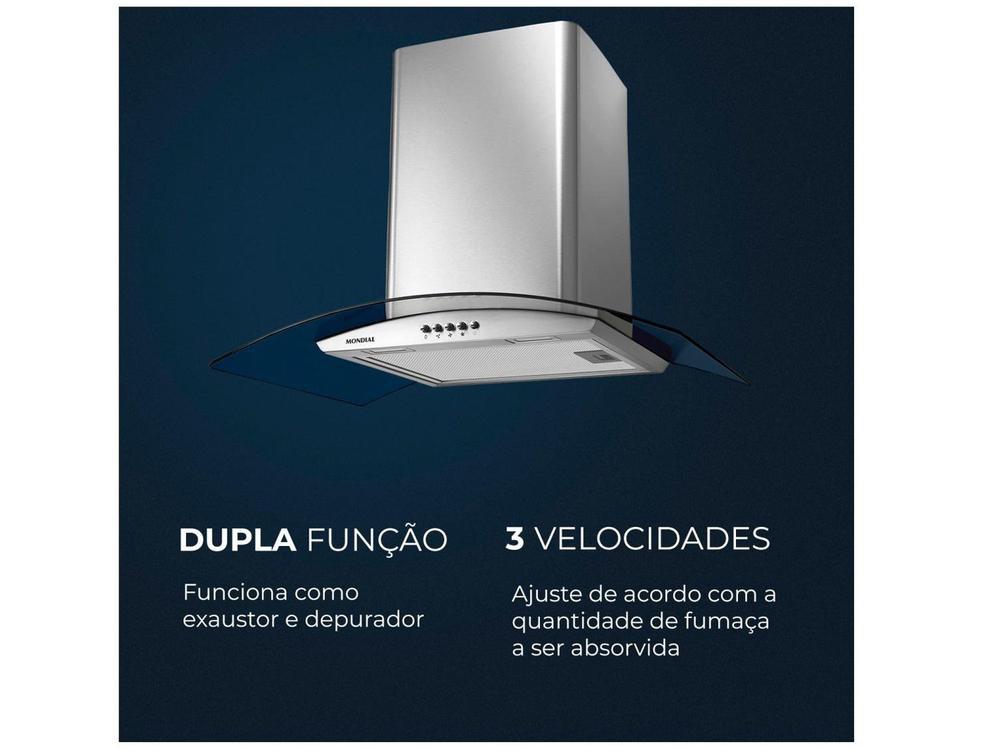 Coifa de Parede Mondial 60cm Inox até 4 Bocas Curvo CF60-01 - 4