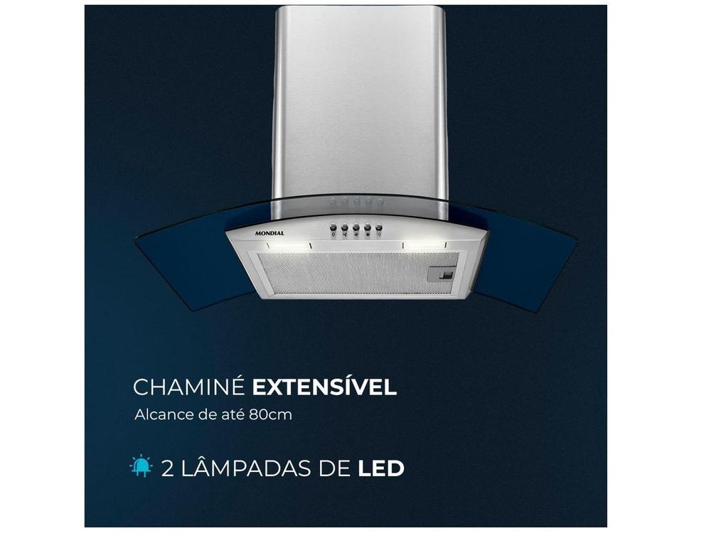 Coifa de Parede Mondial 60cm Inox até 4 Bocas Curvo CF60-01 - 6