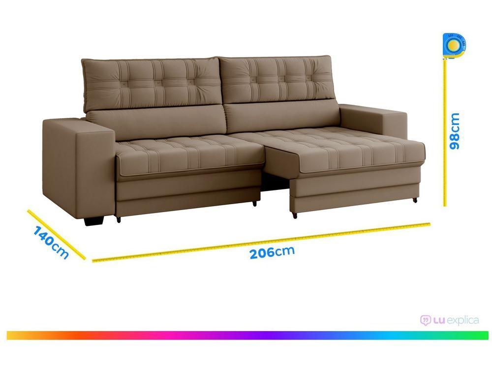 Sofá Retrátil Reclinável 3 Lugares Veludo Medelín Besthouse - 3