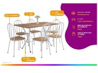 Mesa de Jantar 6 Cadeiras Retangular Branca - 2