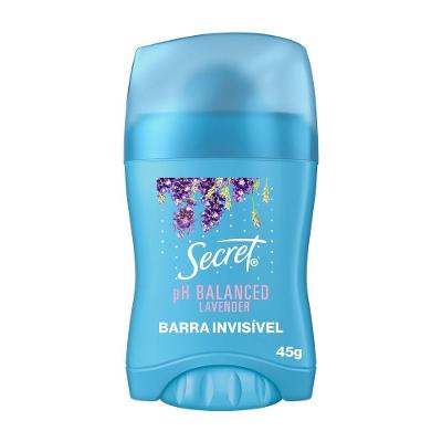 Desodorante Antitranspirante Secret em Barra pH Balanceado Lavanda 45g