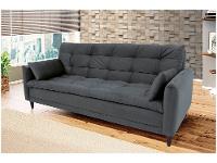 Sofá-cama Casal 3 Lugares Reclinável Suede Linoforte Estela - 1