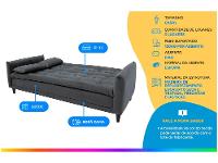 Sofá-cama Casal 3 Lugares Reclinável Suede Linoforte Estela - 2