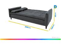 Sofá-cama Casal 3 Lugares Reclinável Suede Linoforte Estela - 3