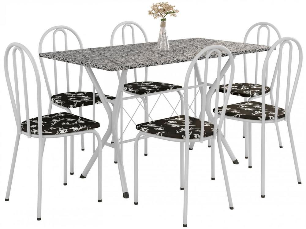 Mesa de Jantar 6 Lugares Retangular Branca - 5