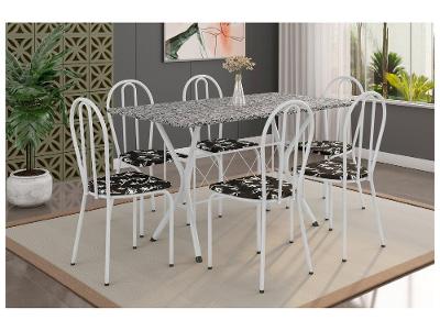 Mesa de Jantar 6 Lugares Retangular Branca