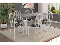 Mesa de Jantar 6 Lugares Retangular Branca - 1
