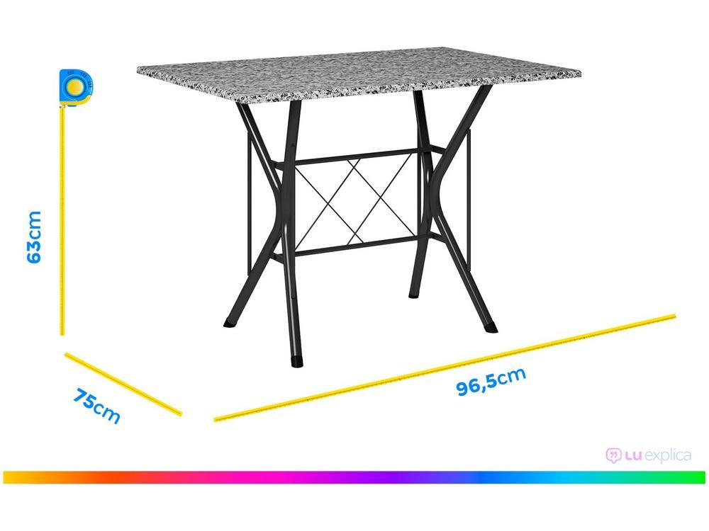 Mesa de Jantar 6 Cadeiras Retangular Preta  - 3
