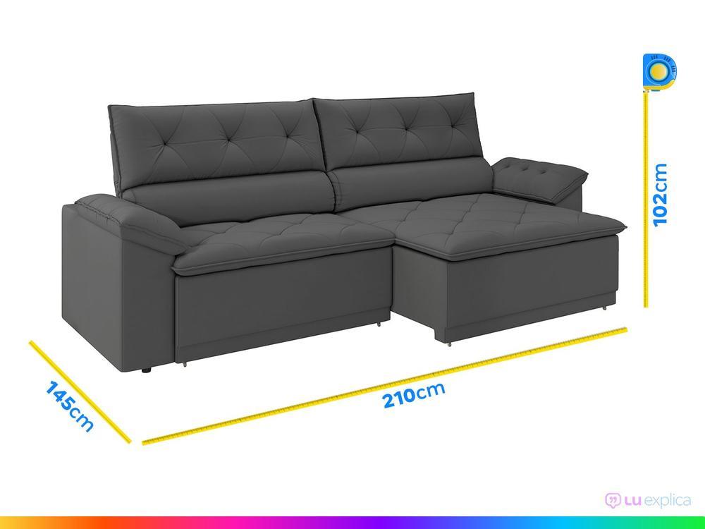 Sofá Retrátil Reclinável 3 Lugares Veludo Ibiza Besthouse - 3