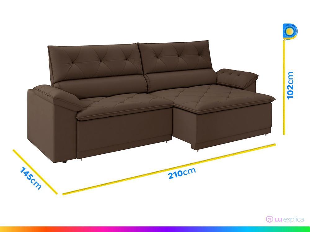 Sofá Retrátil Reclinável 3 Lugares Veludo Ibiza Besthouse - 3