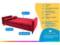 Sofá-cama Casal 3 Lugares Reclinável Suede Linoforte Estela - 2