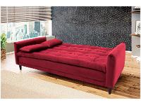 Sofá-cama Casal 3 Lugares Reclinável Suede Linoforte Estela