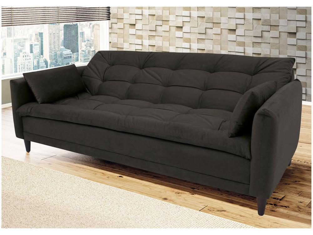 Sofá-cama Casal 3 Lugares Reclinável Suede Linoforte Estela - 8