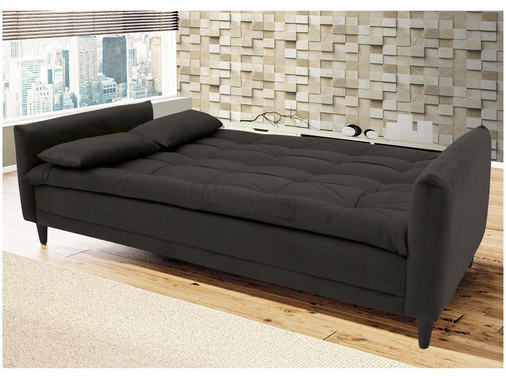 Sofá-cama Casal 3 Lugares Reclinável Suede Linoforte Estela - 4