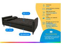 Sofá-cama Casal 3 Lugares Reclinável Suede Linoforte Estela - 2