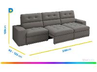 Sofá Retrátil Reclinável 4 Lugares Veludo Roma Besthouse - 3