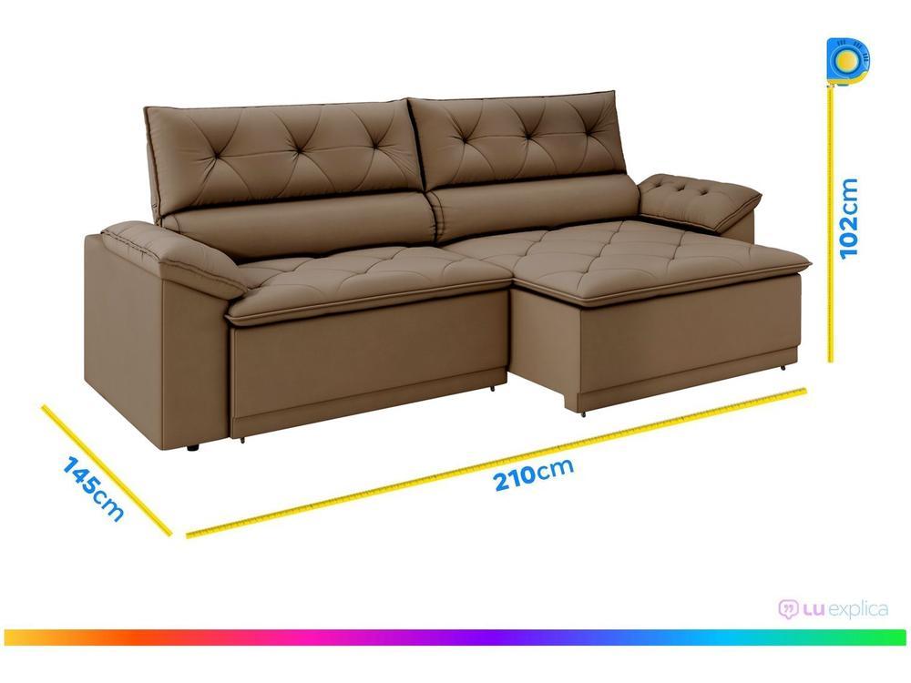 Sofá Retrátil Reclinável 3 Lugares Veludo Ibiza Besthouse - 3