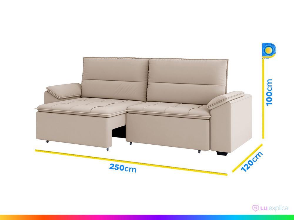 Sofá Retrátil Reclinável 5 Lugares Veludo Panamá Besthouse - 3