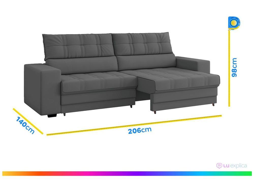 Sofá Retrátil Reclinável 3 Lugares Veludo Medelín Besthouse - 3