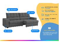 Sofá Retrátil Reclinável 3 Lugares Veludo Medelín Besthouse - 2