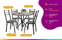 Mesa de Jantar 4 Cadeiras Redonda Artefamol América Capri - 2